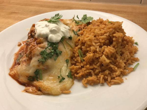 Quick and Cheesy Chicken and Jalapeno Enchiladas